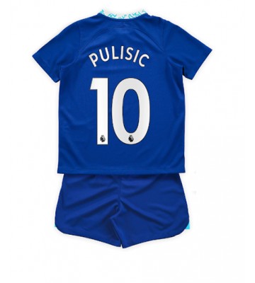 Chelsea Christian Pulisic #10 Hjemmedraktsett Barn 2022-23 Kortermet (+ Korte bukser)